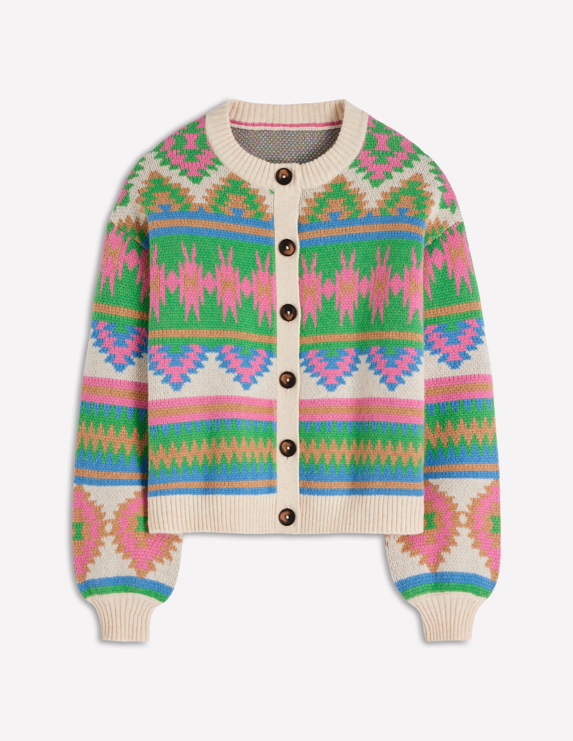 Abi Jacquard Cardigan-Multi Aztec | Boden USA