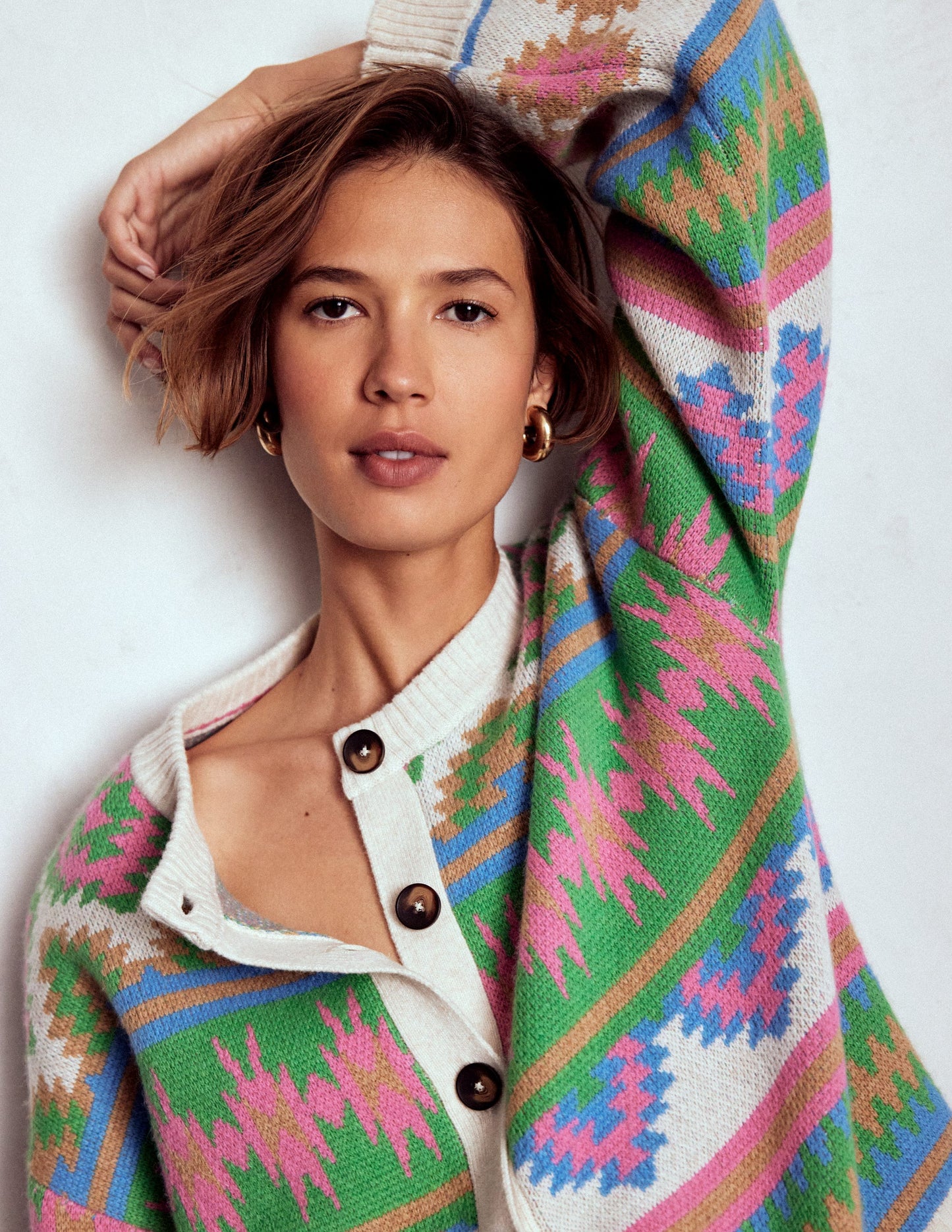 Abi Jacquard Cardigan-Multi Aztec