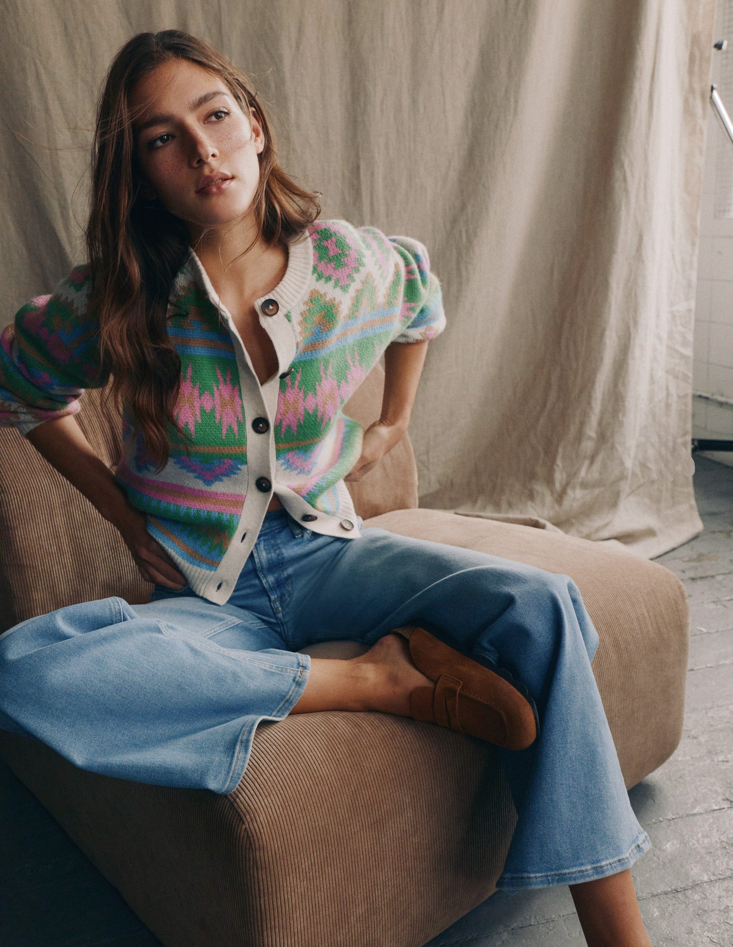 Abi Jacquard Cardigan-Multi Aztec