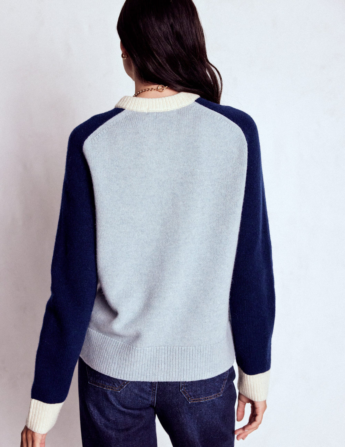 Marion Merino Cardigan-Snowbird Blue, Navy - Image 3