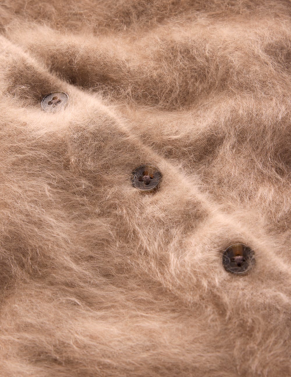 Brushed Crop Cashmere Cardigan-Dark Mink Melange-8