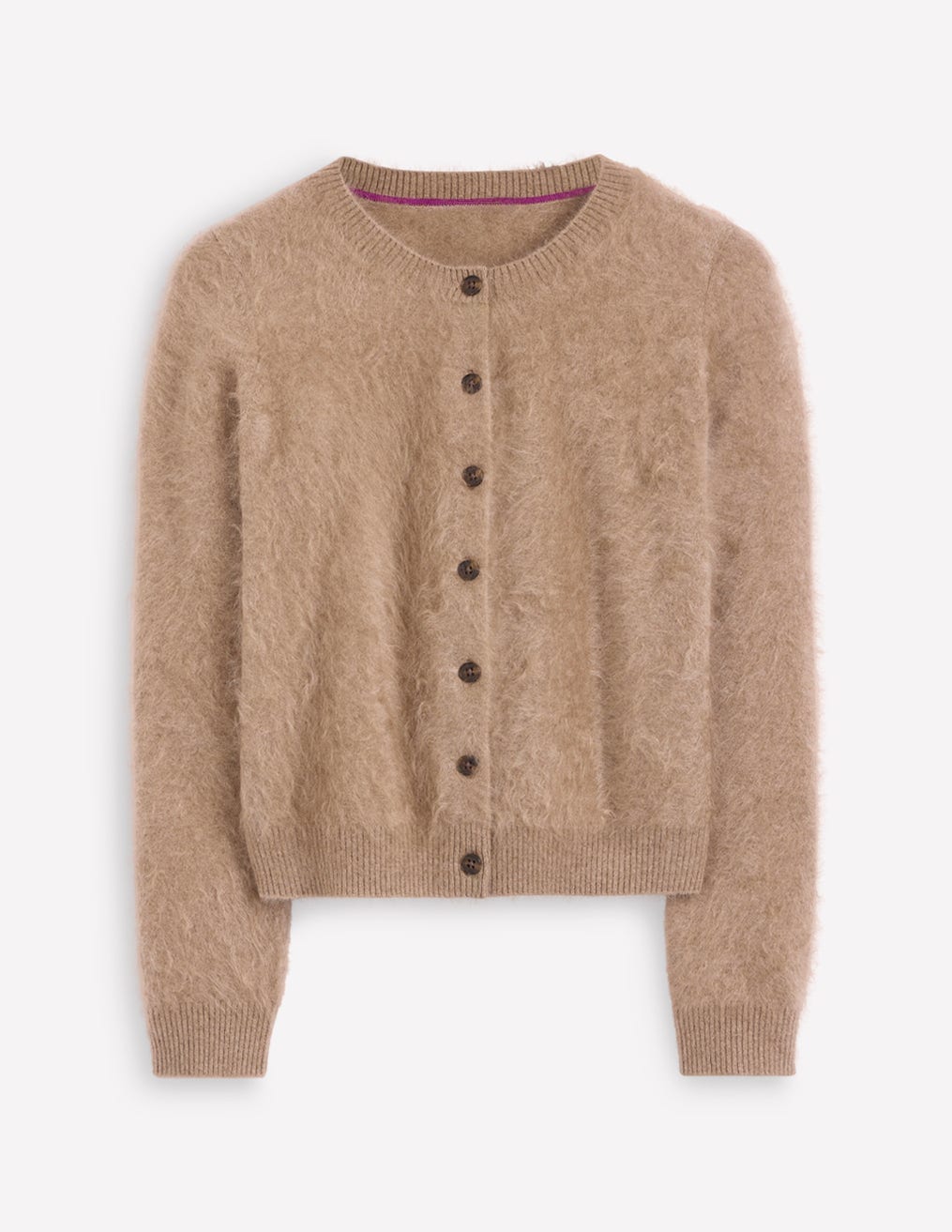 トップス Brushed Cashmere Cardigan Brushed Crop Cashmere Cardigan-Dark Mink Melange | Boden USA