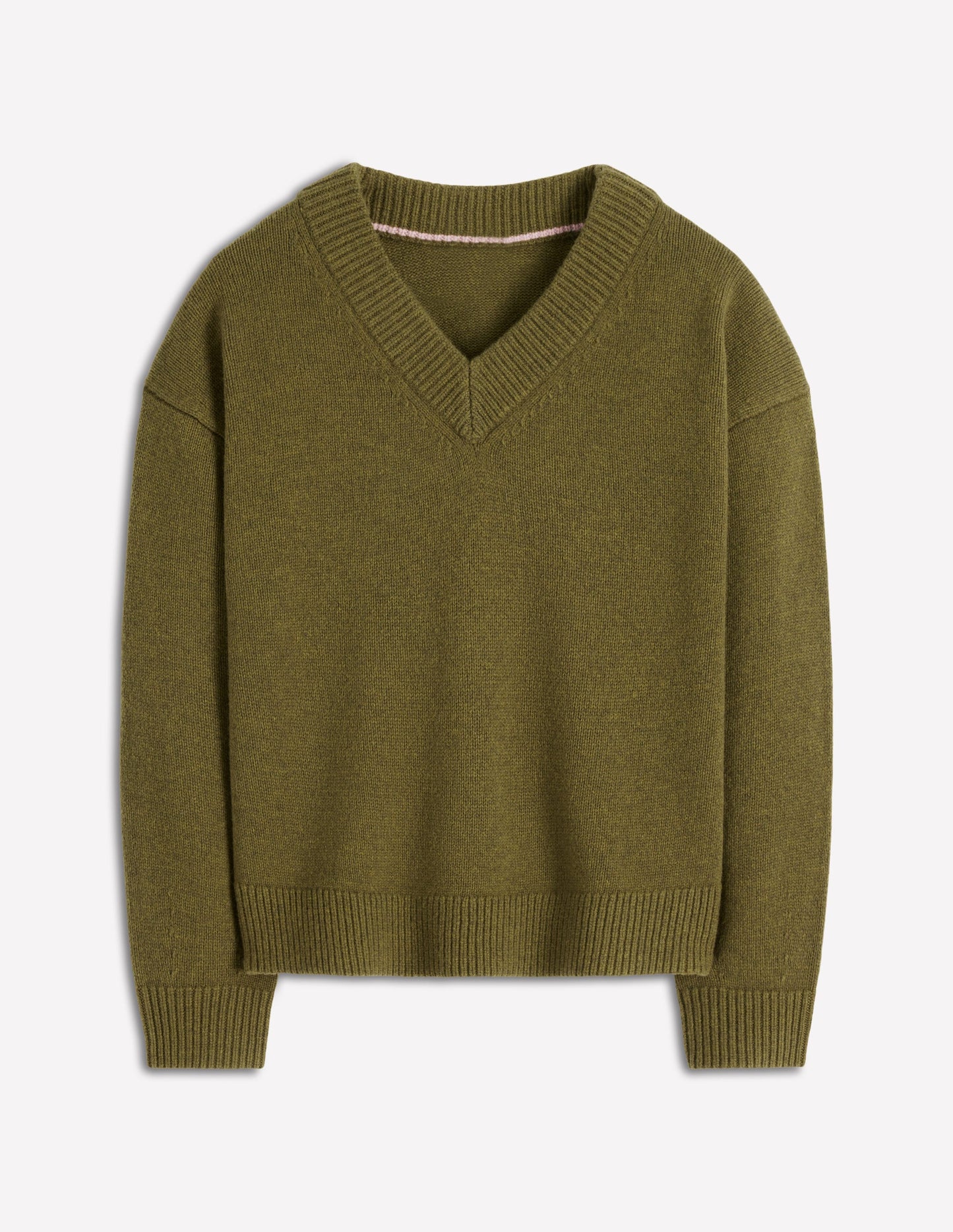 Marion Merino V-neck Sweater-Promenade Green Melange