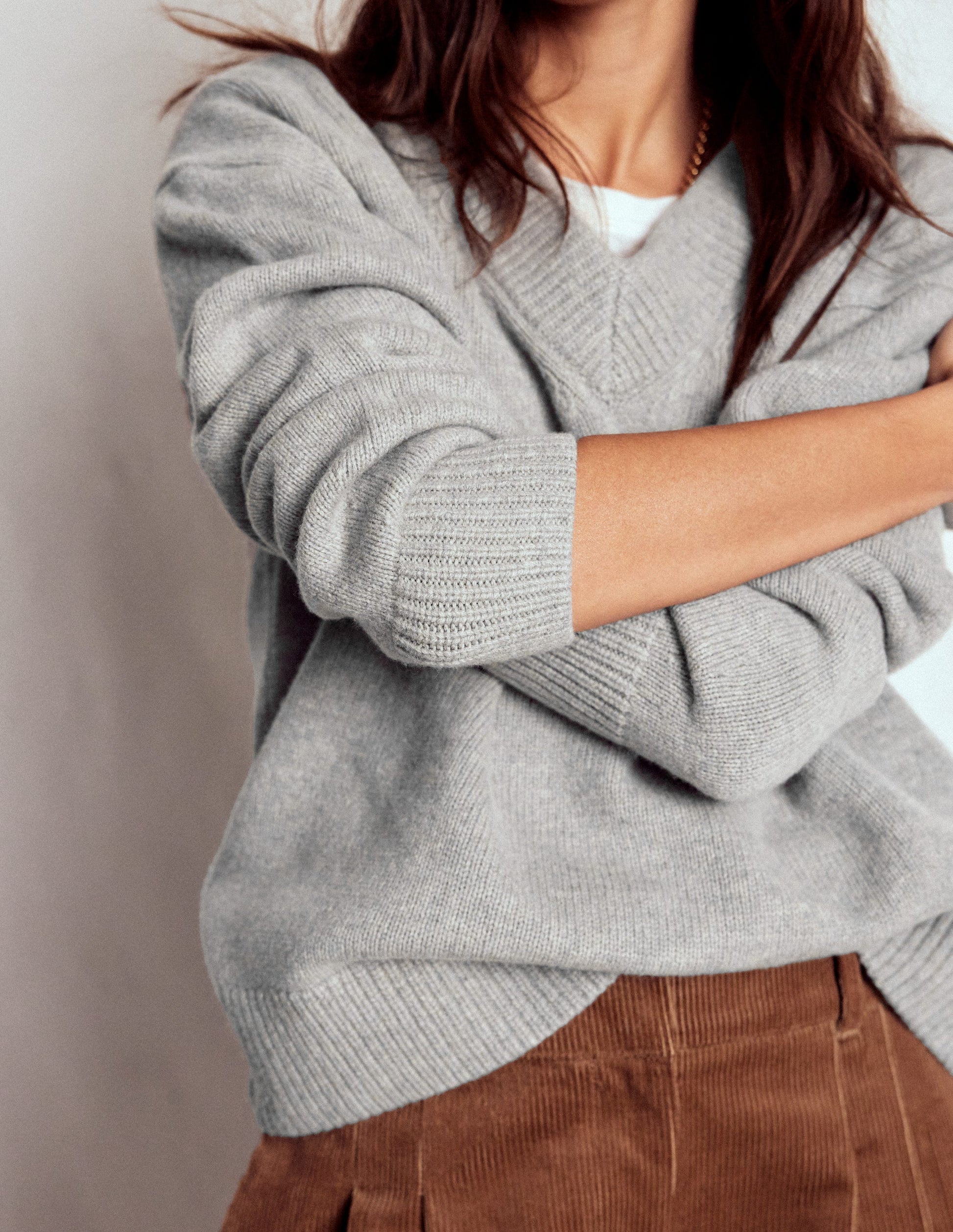 Marion Merino V-neck Sweater-March Hare-2