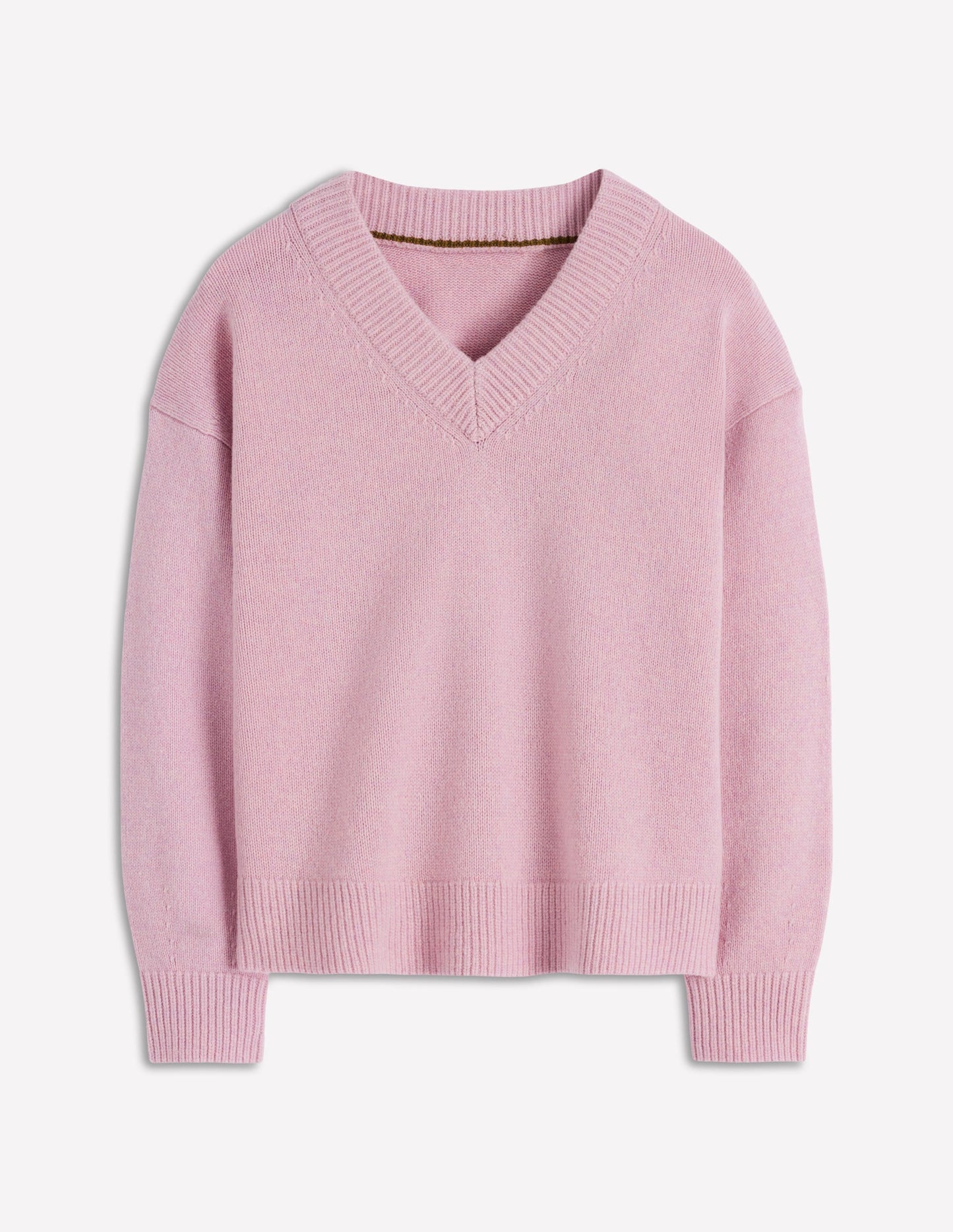 Marion Merino V-neck Sweater-Blush Pink