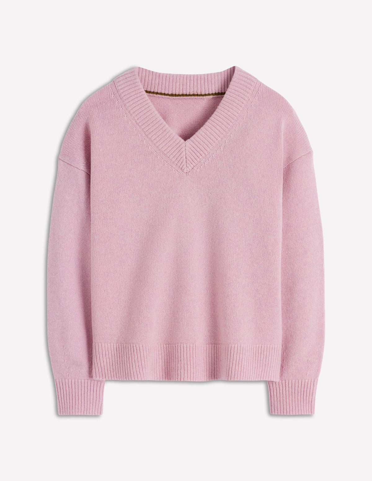 Marion Merino V-neck Sweater-Blush Pink - Image 6
