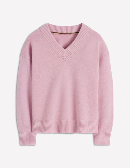 Marion Merino V-neck Sweater-Blush Pink-6