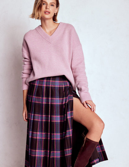 Marion Merino V-neck Sweater-Blush Pink-5