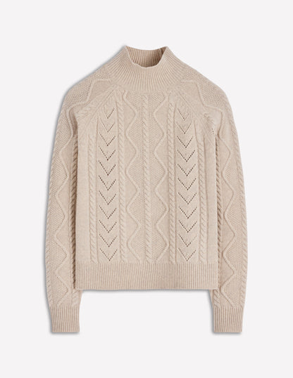 Marion Merino Rib Neck Sweater-Barley Cable-7