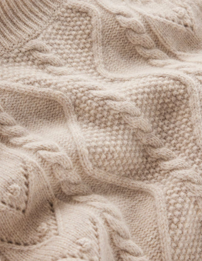 Marion Merino Rib Neck Sweater-Barley Cable-8