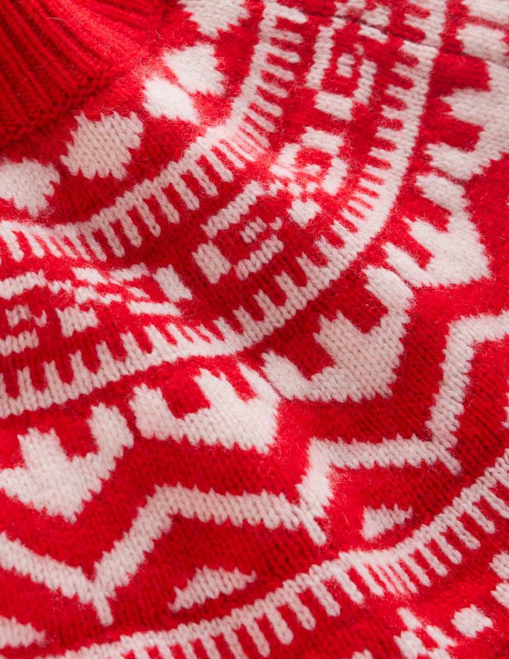 Marion Merino Rib Neck Sweater-Poppy Red Fair Isle - Image 7