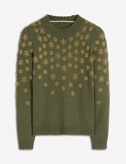 Elizabeth Embellished Sweater-Leaf Green-7