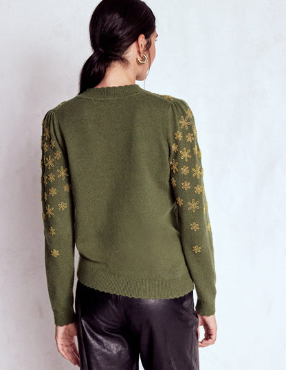 Elizabeth Embellished Sweater-Leaf Green-4