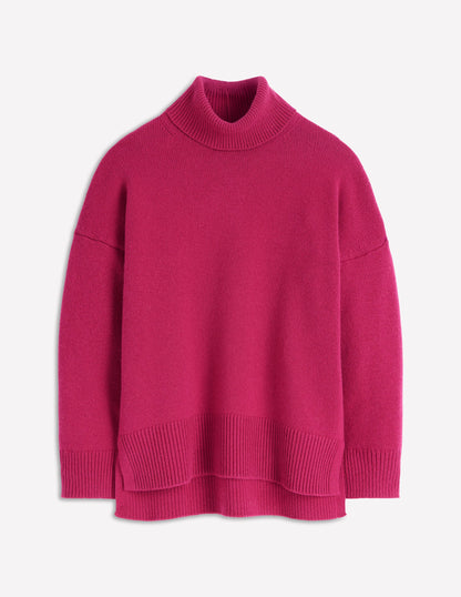 Polly Merino Roll Neck Sweater-Sorbet Pink-7