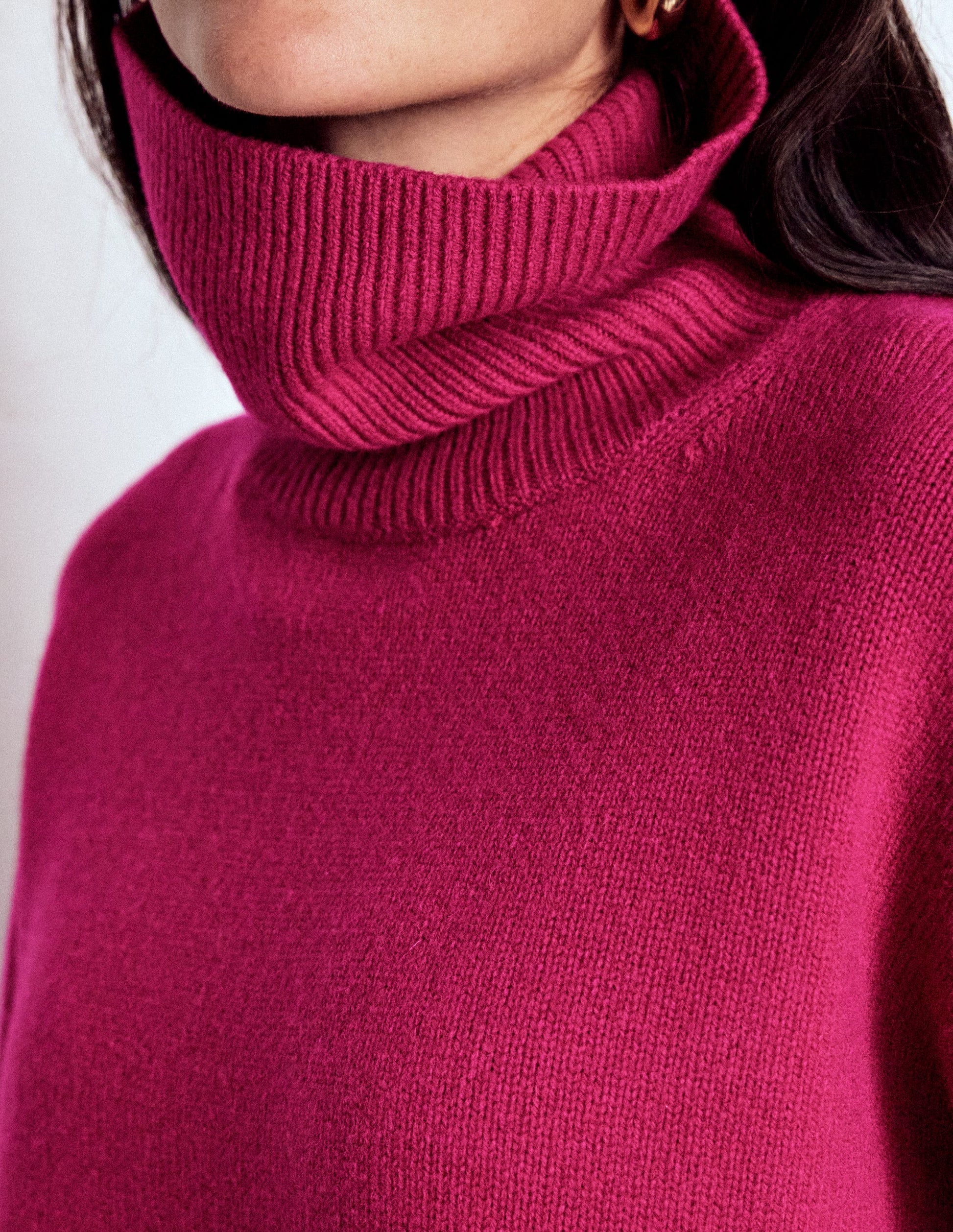 Polly Merino Roll Neck Sweater-Sorbet Pink-2