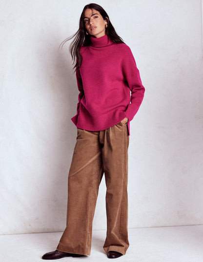 Polly Merino Roll Neck Sweater-Sorbet Pink-4