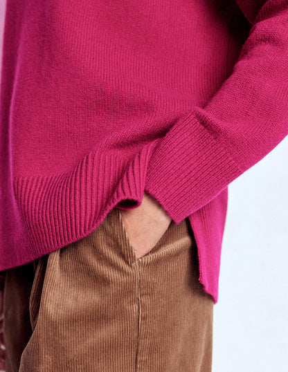 Polly Merino Roll Neck Sweater-Sorbet Pink-6