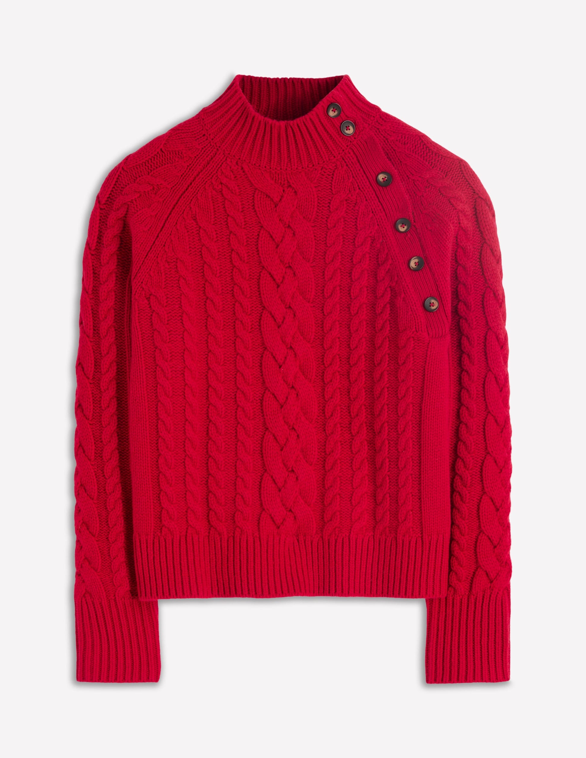 Amara Merino Cable Sweater-Carmine Red-7