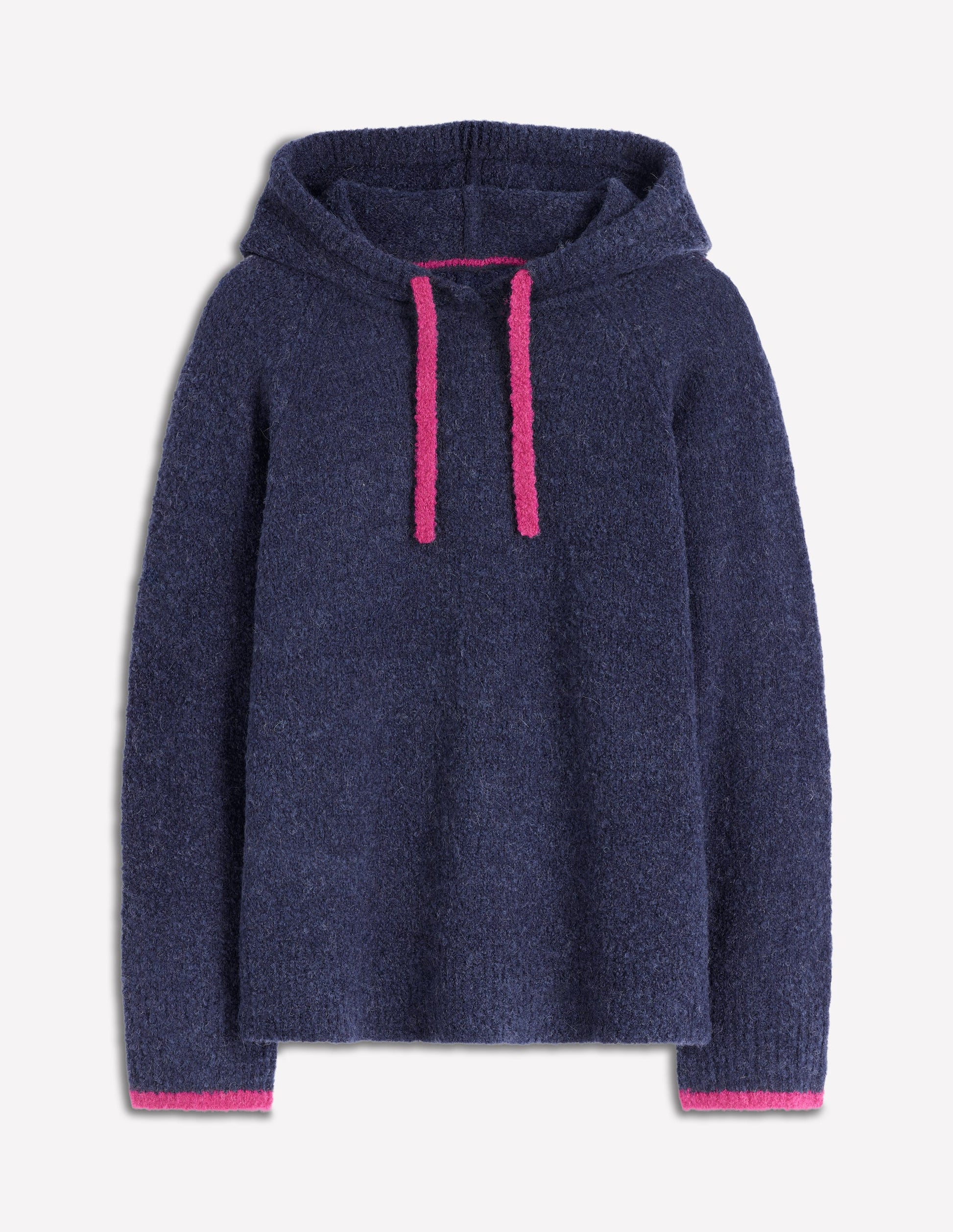 Bouclé Raglan Hoody-Navy-5