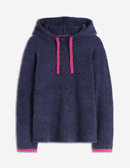 Bouclé Raglan Hoody-Navy-5