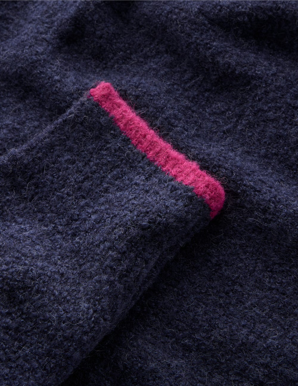 Bouclé Raglan Hoody-Navy-6