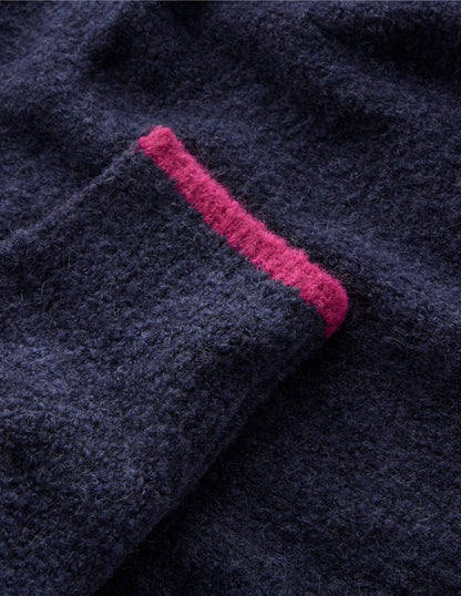 Bouclé Raglan Hoody-Navy-6