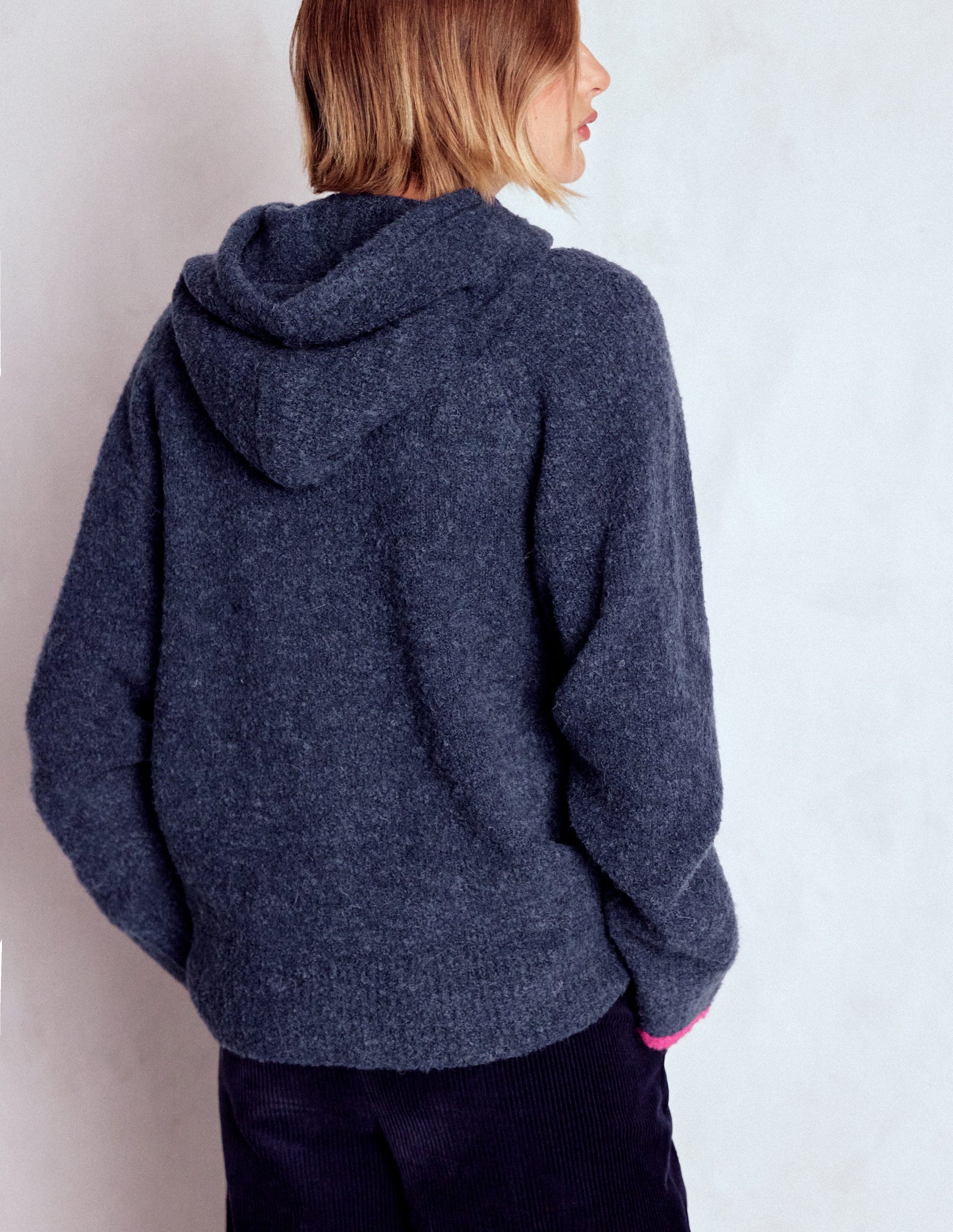Bouclé Raglan Hoody-Navy-3