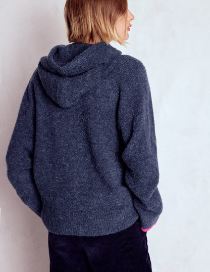 Bouclé Raglan Hoody-Navy-3