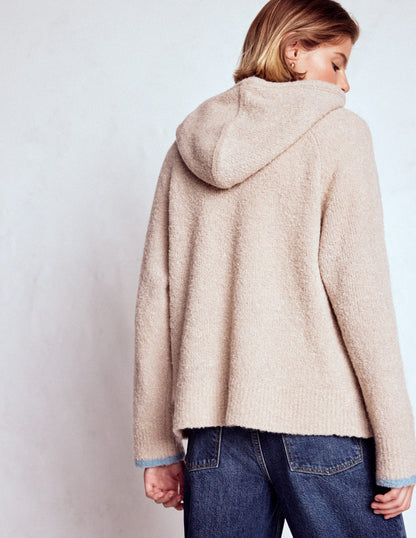 Bouclé Raglan Hoody-Chinchilla Melange-3