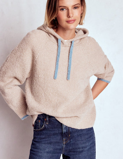 Bouclé Raglan Hoody-Chinchilla Melange-4