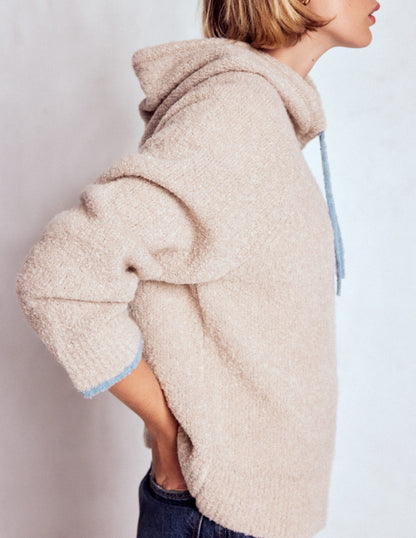 Bouclé Raglan Hoody-Chinchilla Melange-6