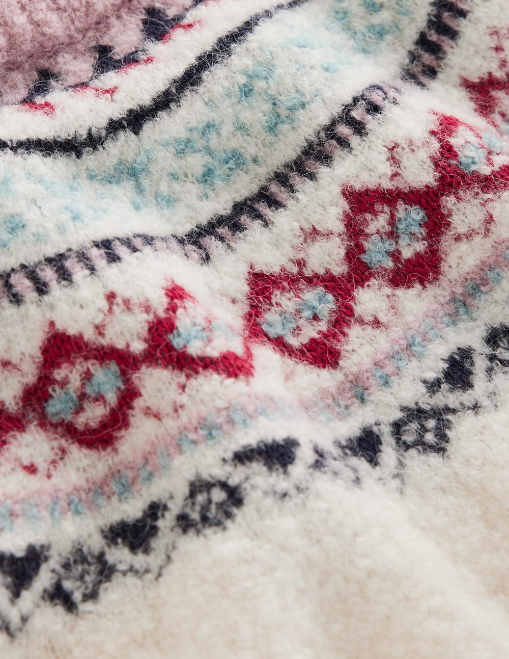 Bouclé  Raglan Sweater-Warm Ivory Fair Isle - Image 8