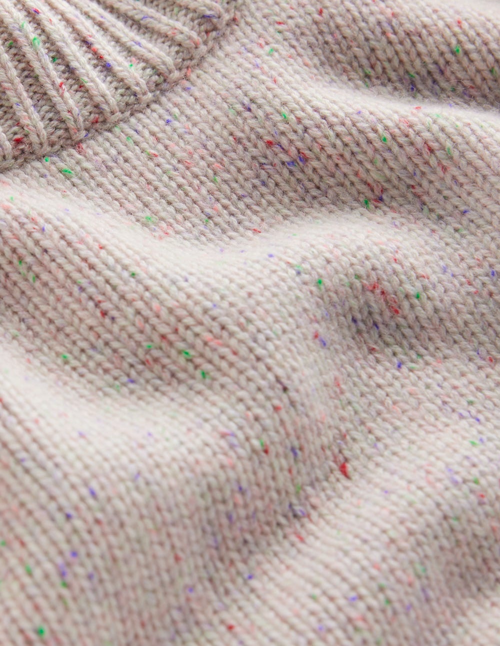 Chunky Cashmere Sweater-Ivory, Multi Neps-7