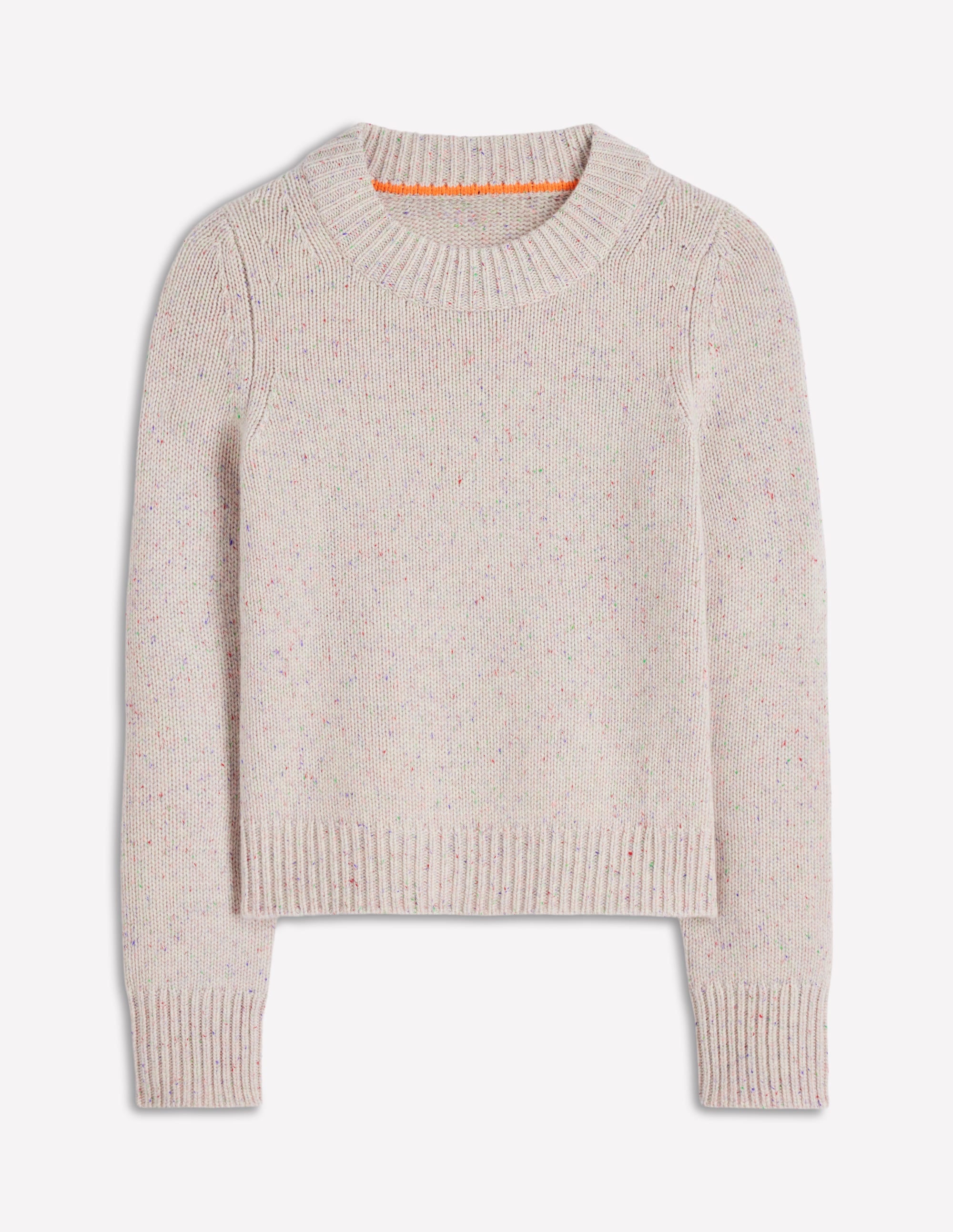 Chunky Cashmere Sweater-Ivory, Multi Neps - Image 6