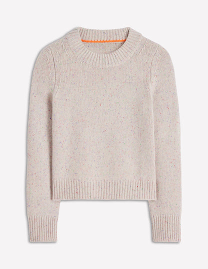 Chunky Cashmere Sweater-Ivory, Multi Neps-6