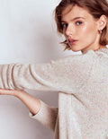 Chunky Cashmere Sweater-Ivory, Multi Neps