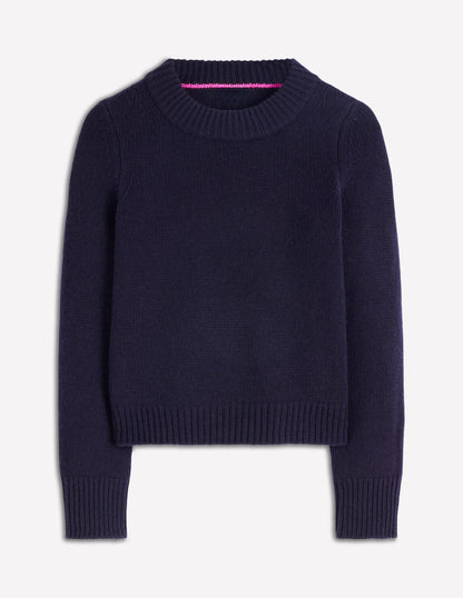 Chunky Cashmere Sweater-Navy-7