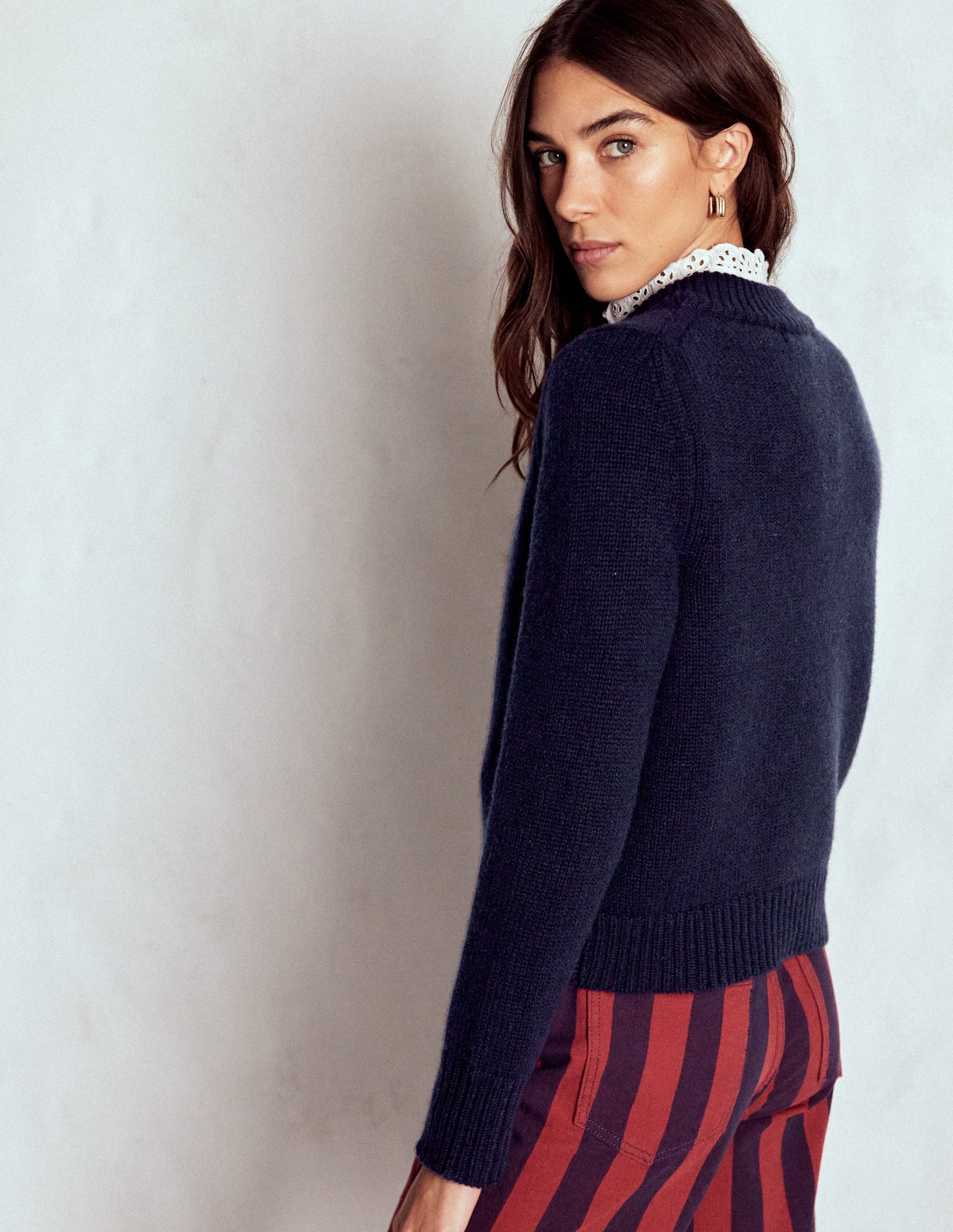 Chunky Cashmere Sweater-Navy