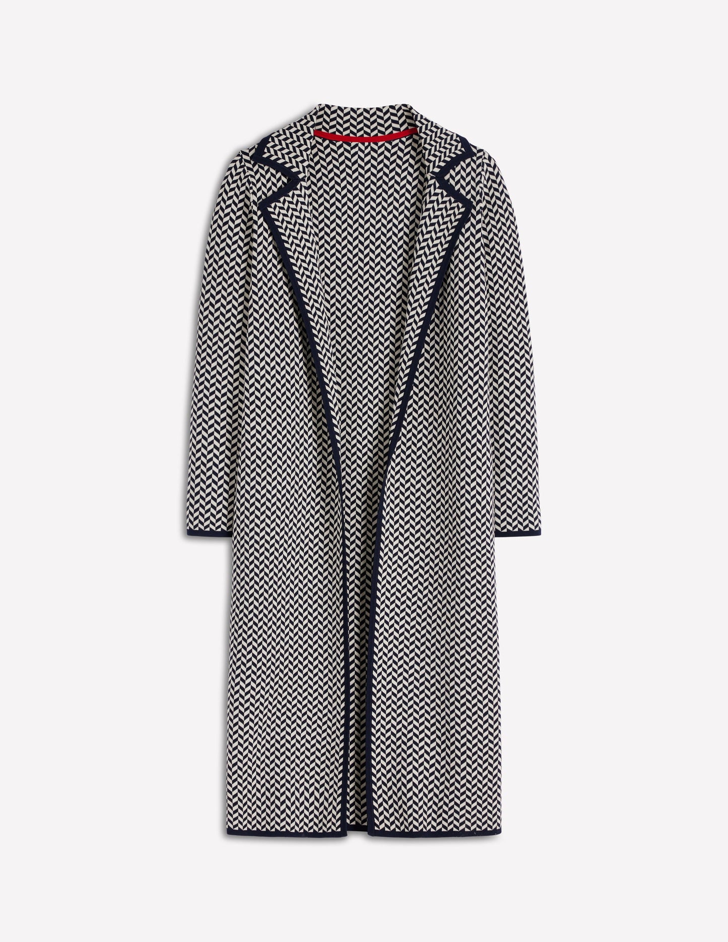 Jacquard Coatigan-Navy/ Ivory Dogtooth