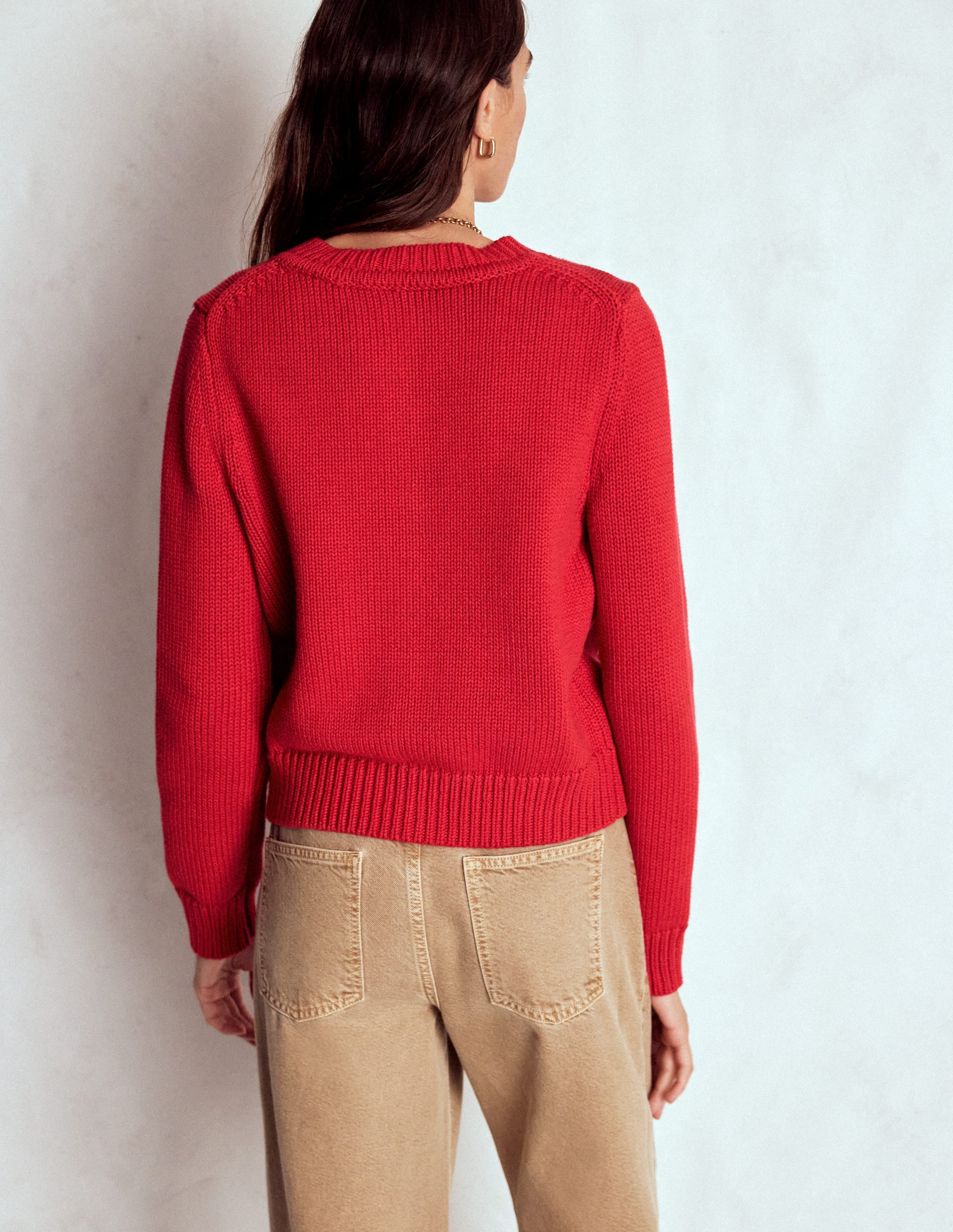 Lucy Chunky Cotton Cardigan-Merida Red | Boden USA