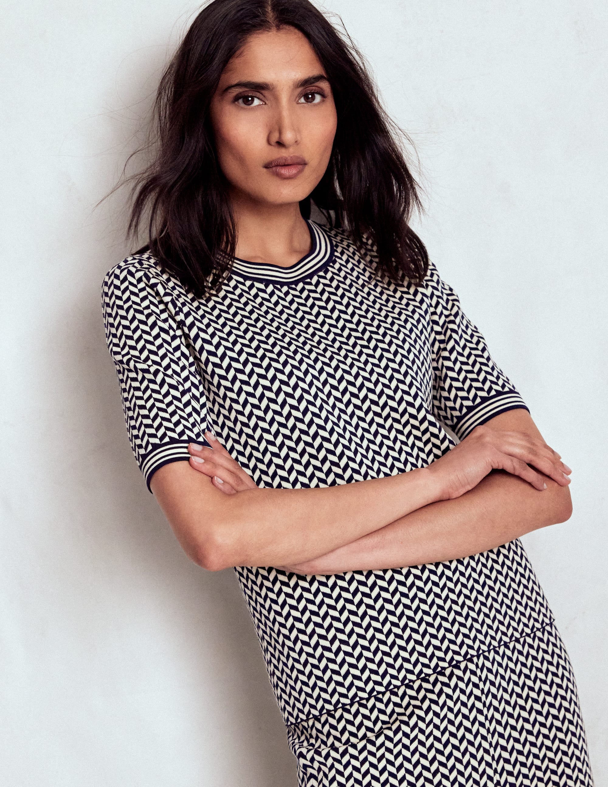 Jacquard Knitted T-Shirt