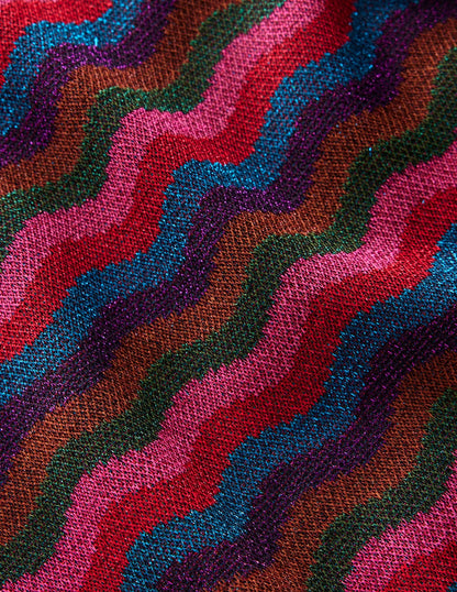 Jacquard Knitted T-Shirt-Multi-9