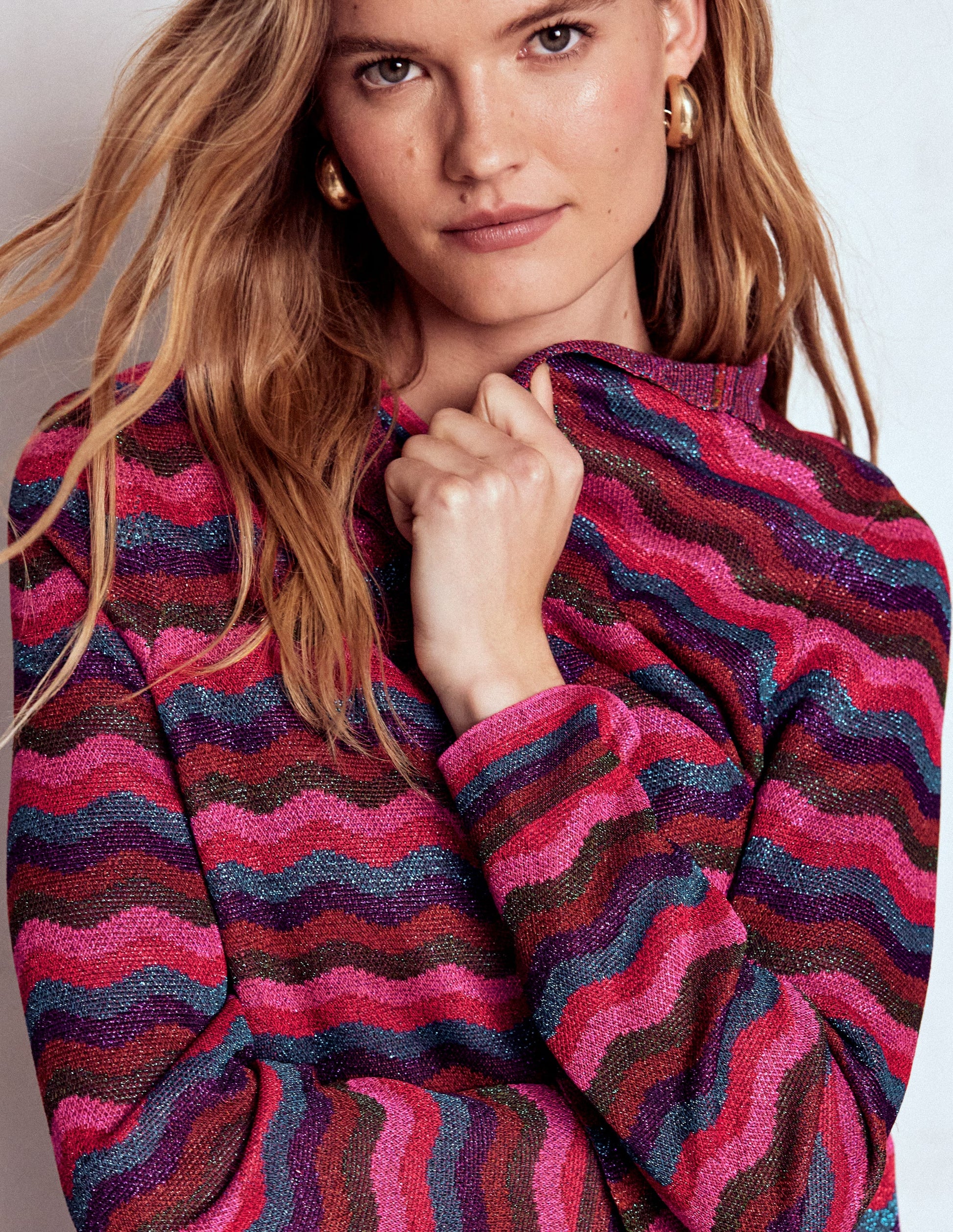 Edge to Edge Cardigan Coat-Multi-2