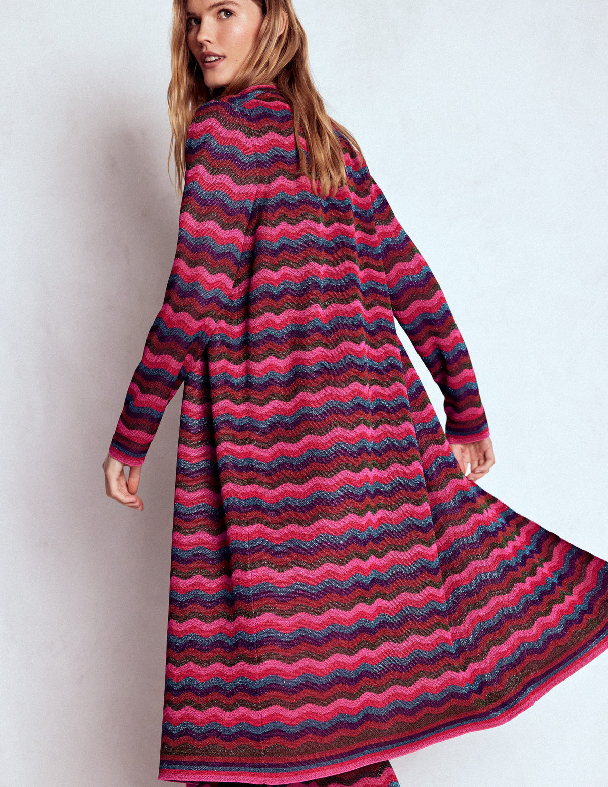 Edge to Edge Cardigan Coat-Multi - Image 3