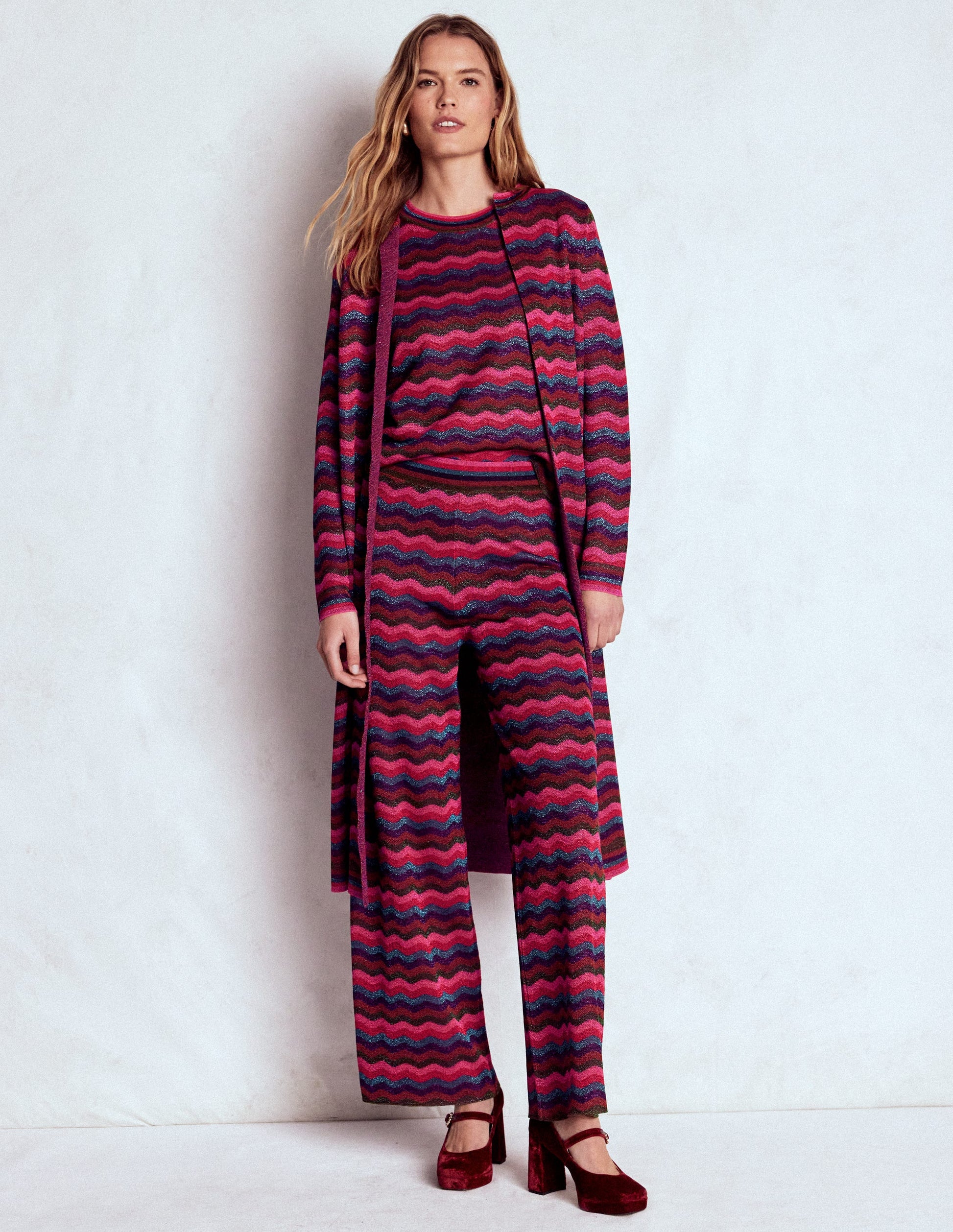 Edge to Edge Cardigan Coat-Multi-4