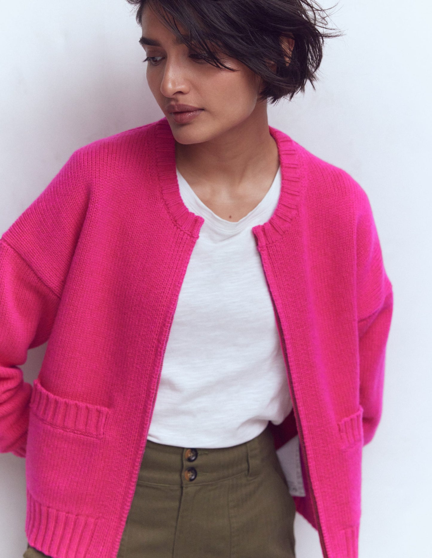 Maya Zip Up Jacket-Flamboyant Pink