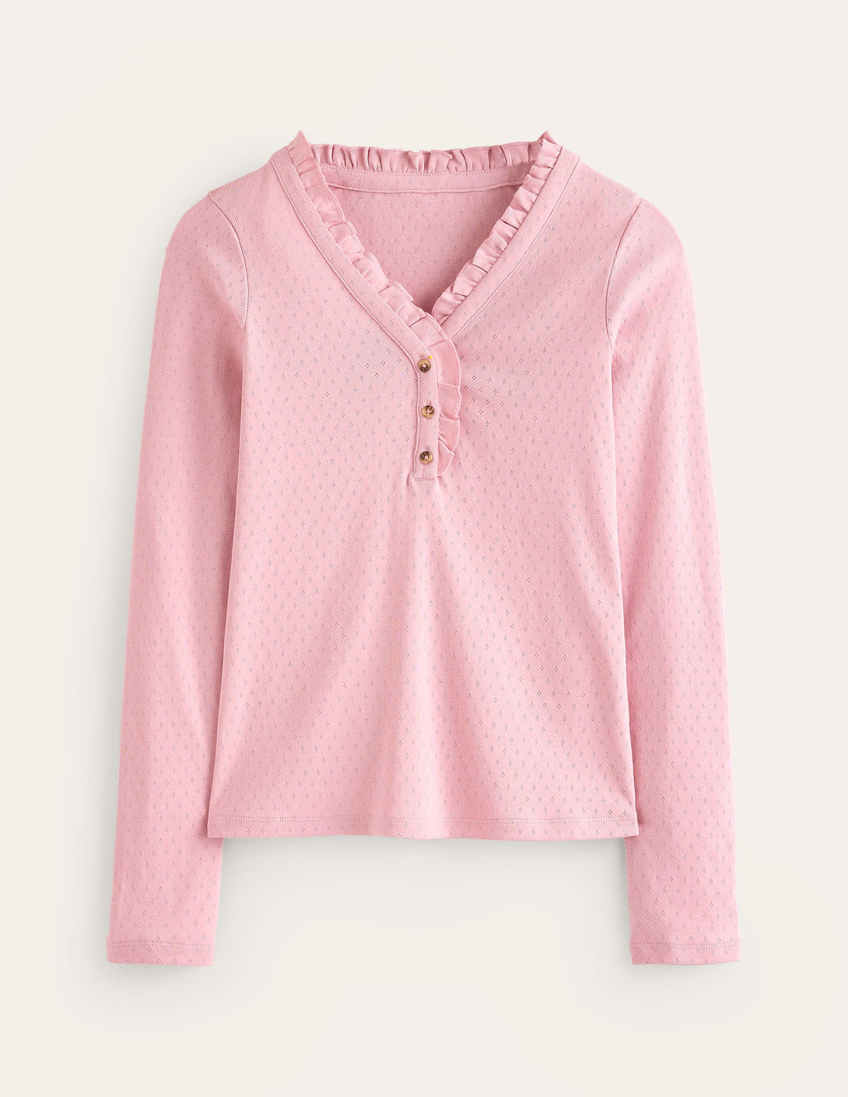 Henley Pajama Top-Pink-5