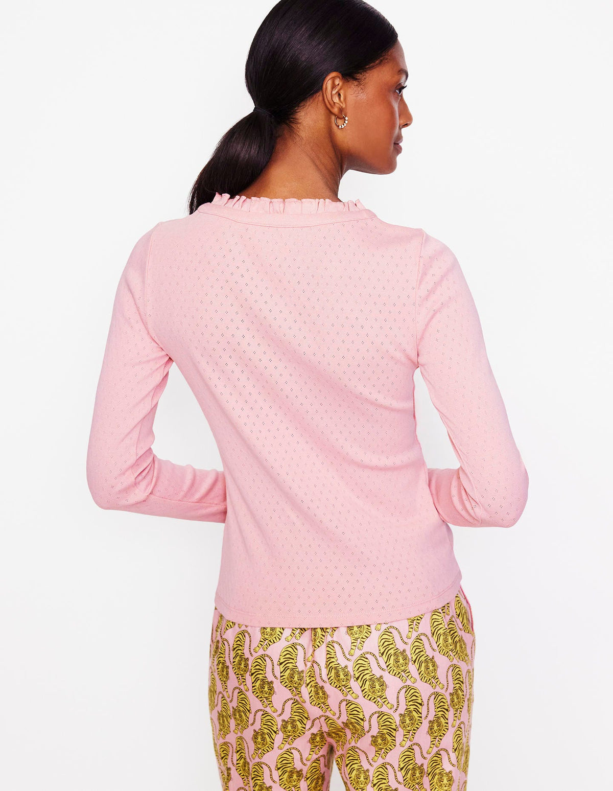Henley Pajama Top-Pink - Image 3