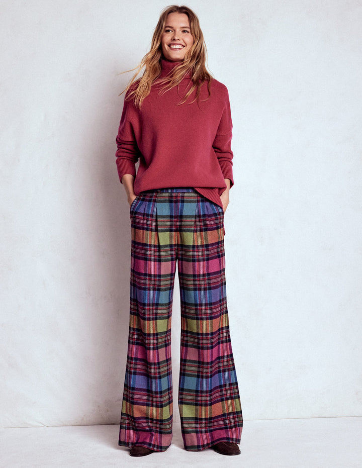 Kensington Tailored Pants-Multi Blanket Check