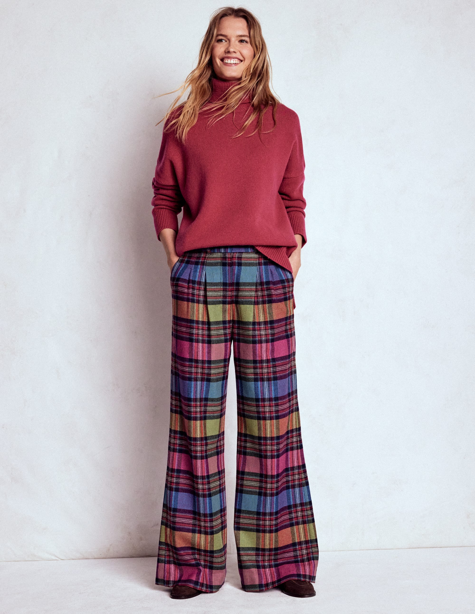 Kensington Tailored Pants-Multi Blanket Check - Image 1